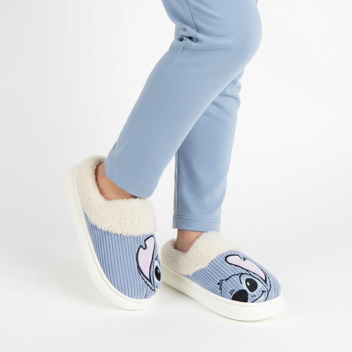 Pantofole Invernali Stitch DISNEY Interno Peluche Ciabatte a Punta Chiusa Suola Antiscivolo - 6995