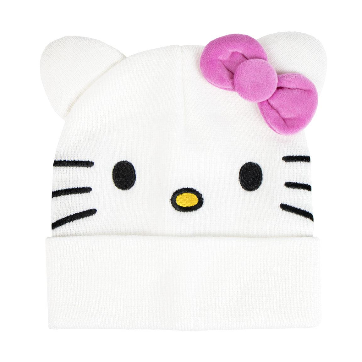 Berretto Invernale Hello Kitty Sanrio con Dettagli 3d Cappello in Morbido Acrilico - 0557