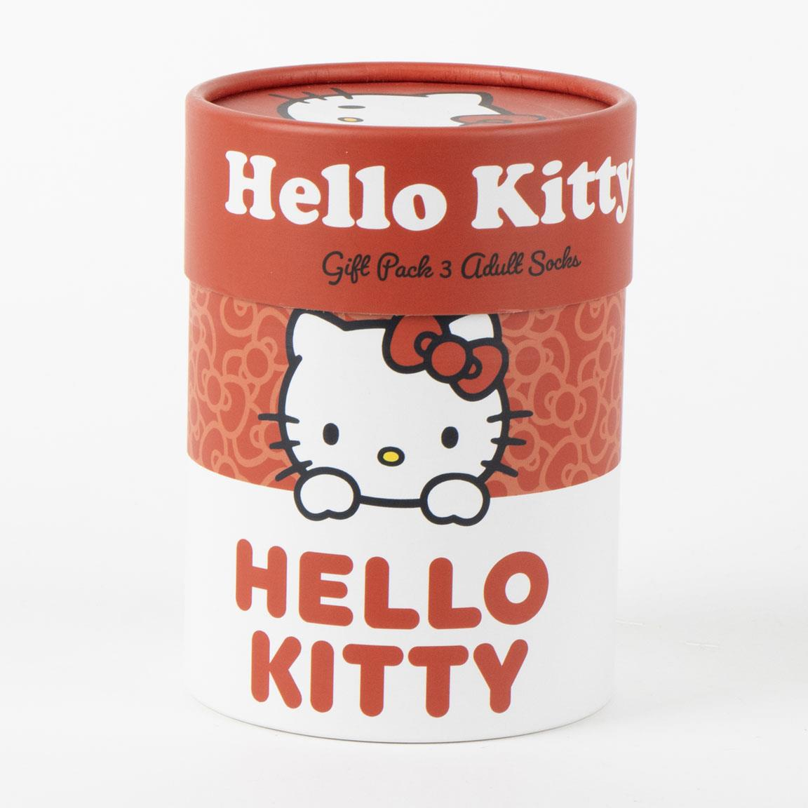 Set Calzini Hello Kitty Sanrio 3 Paia in Misto Cotone Confezione Regalo T.u. 36/43 - 3045
