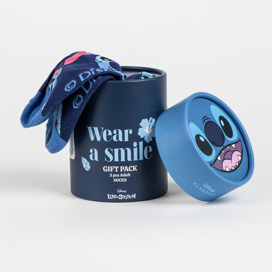 Set Calzini Stitch DISNEY 3 Paia in Misto Cotone Confezione Regalo T.u. 36/43 - 2541