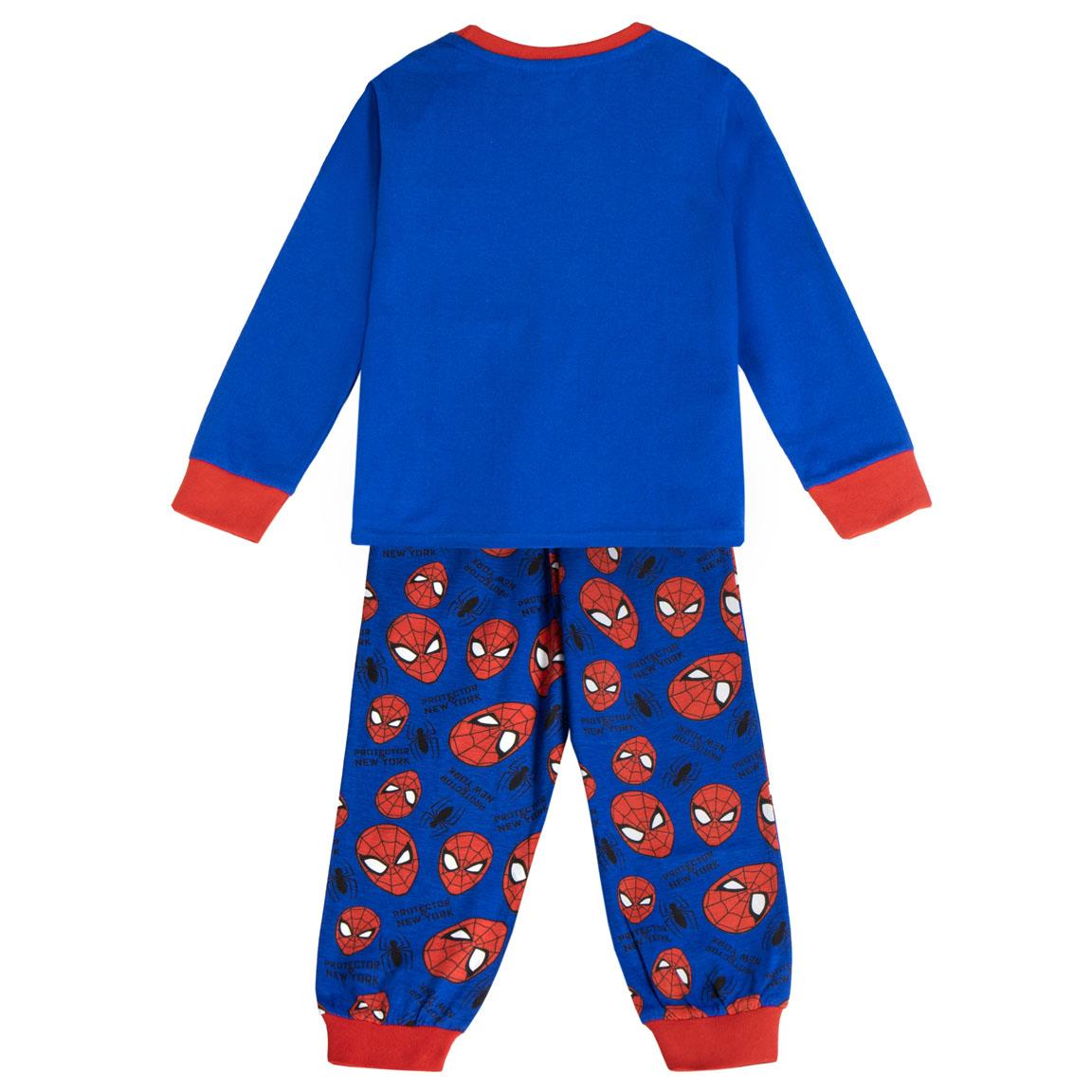 Pigiama a Manica Lunga Spiderman MARVEL in Misto Cotone Jersey 160 Gsm per Bambini- 2949