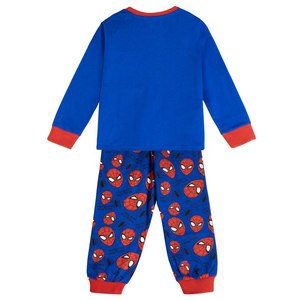 Pigiama a Manica Lunga Spiderman MARVEL in Misto Cotone Jersey 160 Gsm per Bambini- 2949