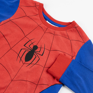Pigiama a Manica Lunga Spiderman MARVEL in Misto Cotone Jersey 160 Gsm per Bambini- 2949