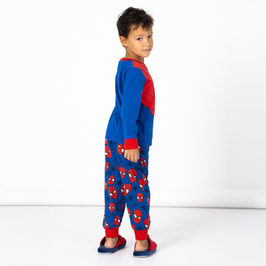 Pigiama a Manica Lunga Spiderman MARVEL in Misto Cotone Jersey 160 Gsm per Bambini- 2949