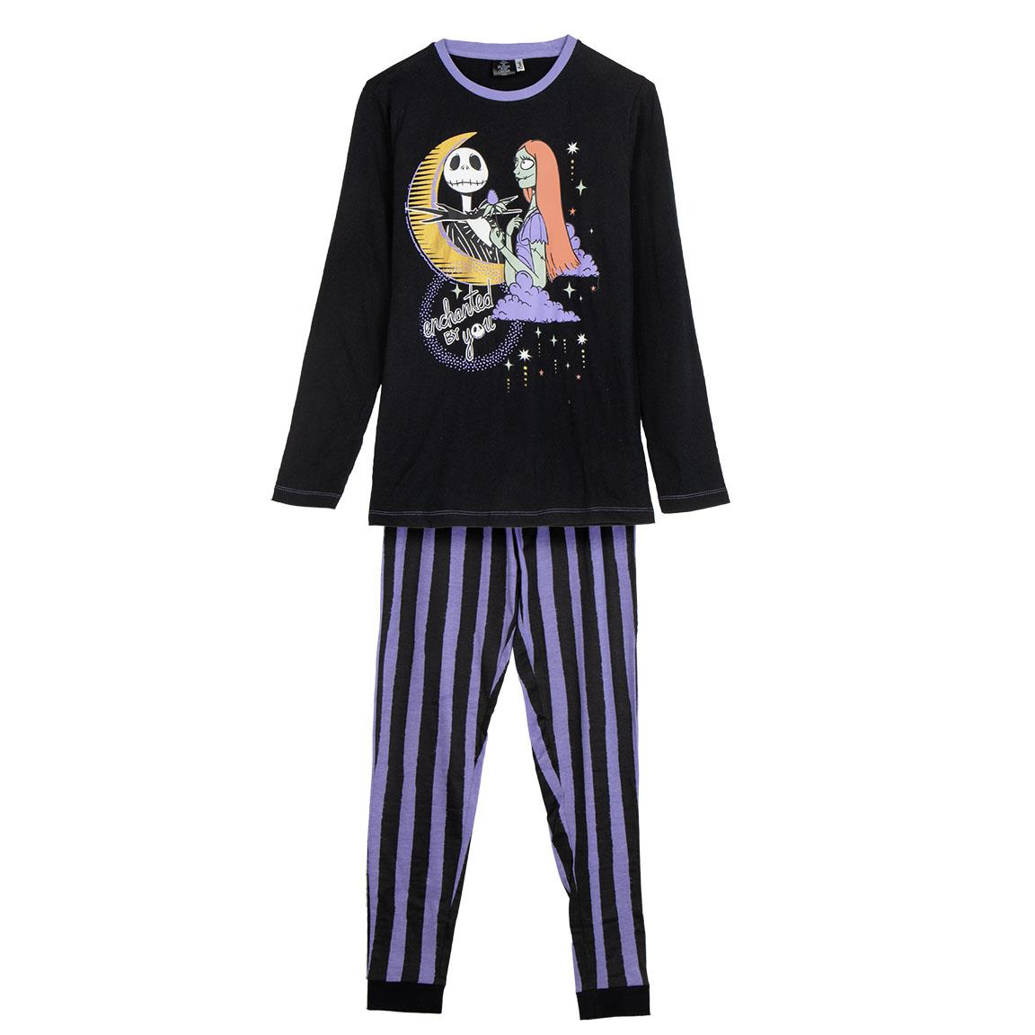 Pigiama a Manica Lunga Nightmare Before Christmas in Cotone Jersey 160 Gsm per Adulti - 1982