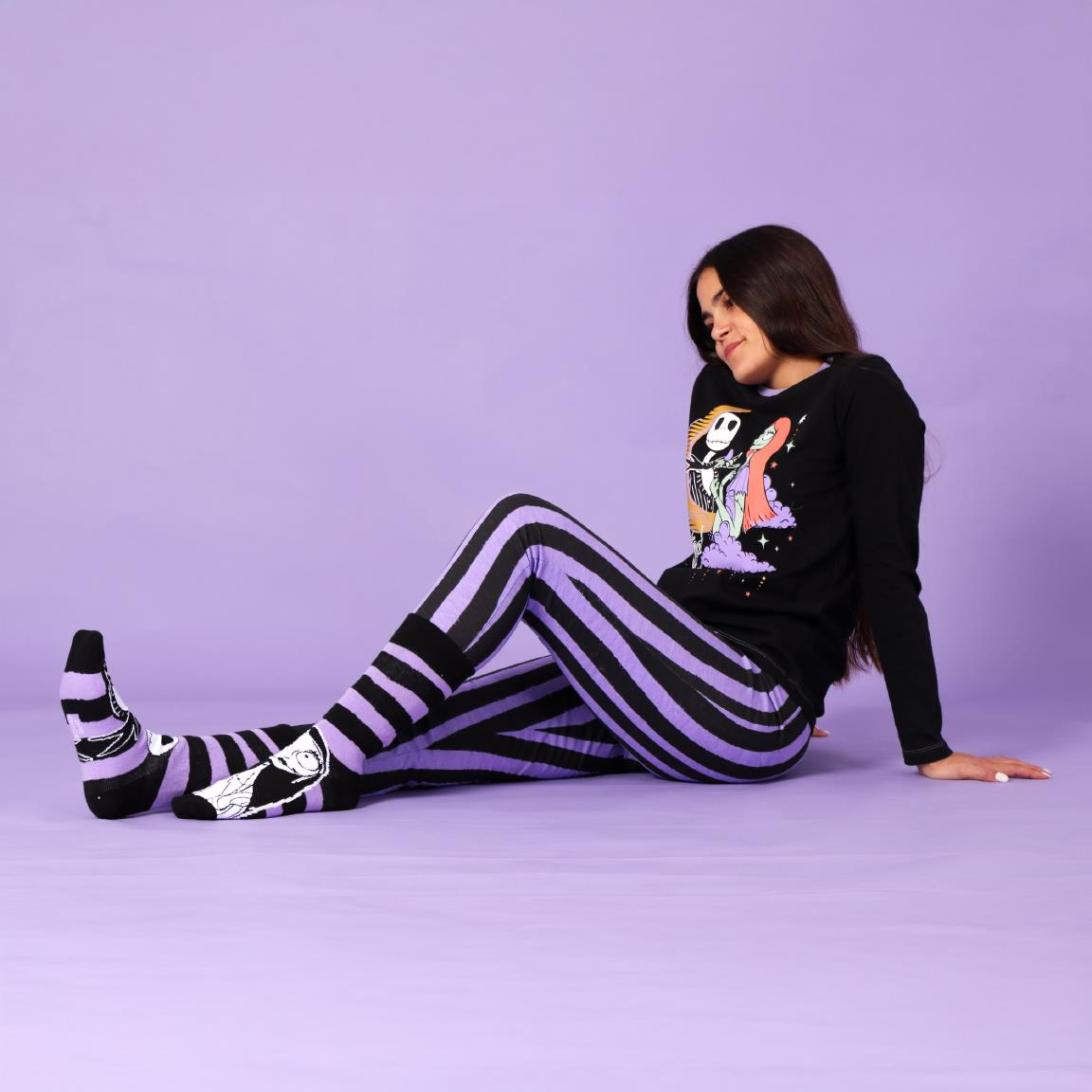 Pigiama a Manica Lunga Nightmare Before Christmas in Cotone Jersey 160 Gsm per Adulti - 1982