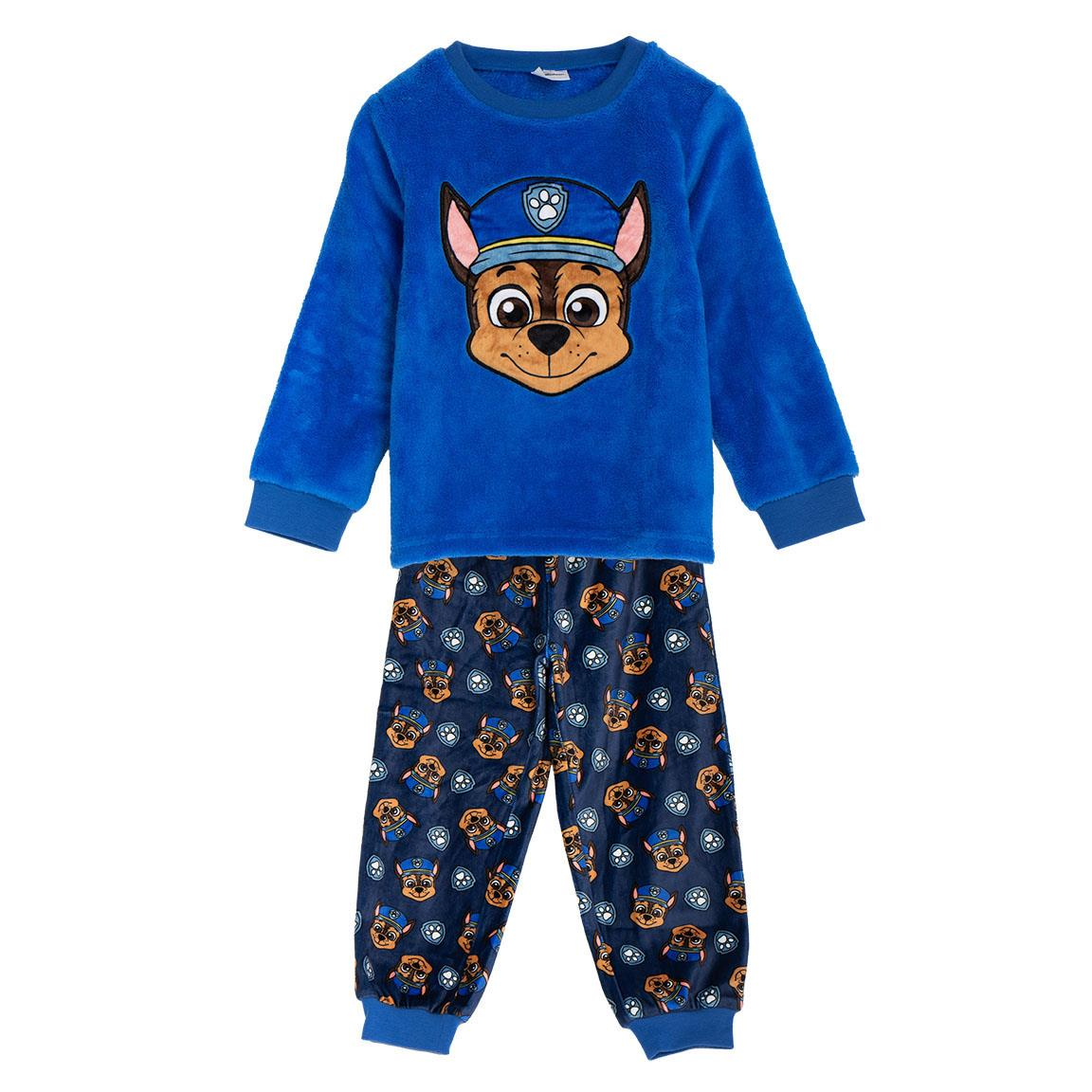 Pigiama Invernale Paw Patrol Felpato a Manica Lunga in Pile Corallo con Applicazione - 2291