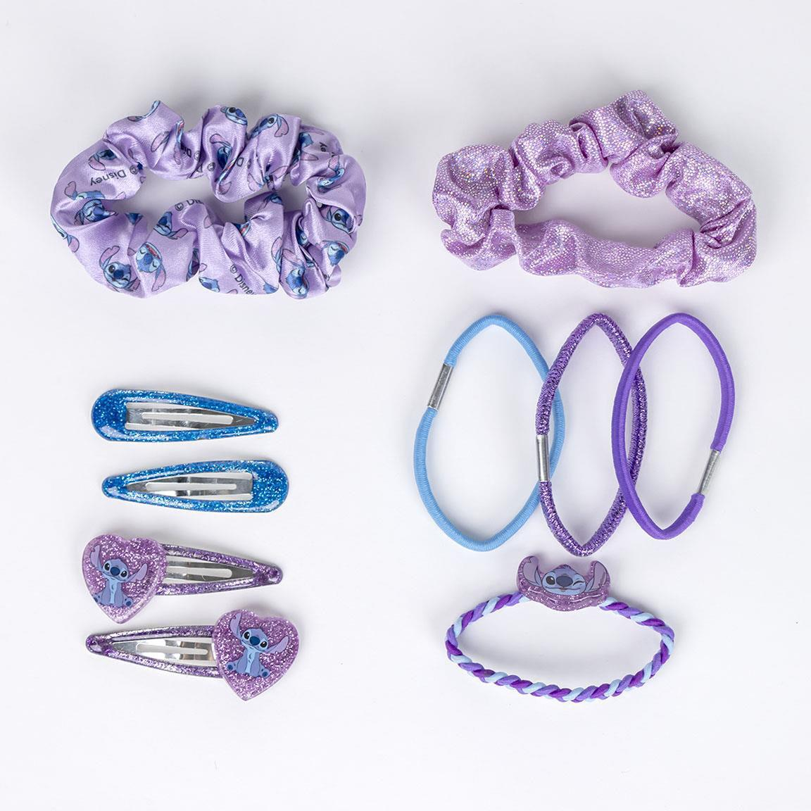 Accessori per Capelli Stitch DISNEY Set Scrunchies Elastici Clip per Acconciature in Beauty- 2676
