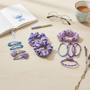 Accessori per Capelli Stitch DISNEY Set Scrunchies Elastici Clip per Acconciature in Beauty- 2676