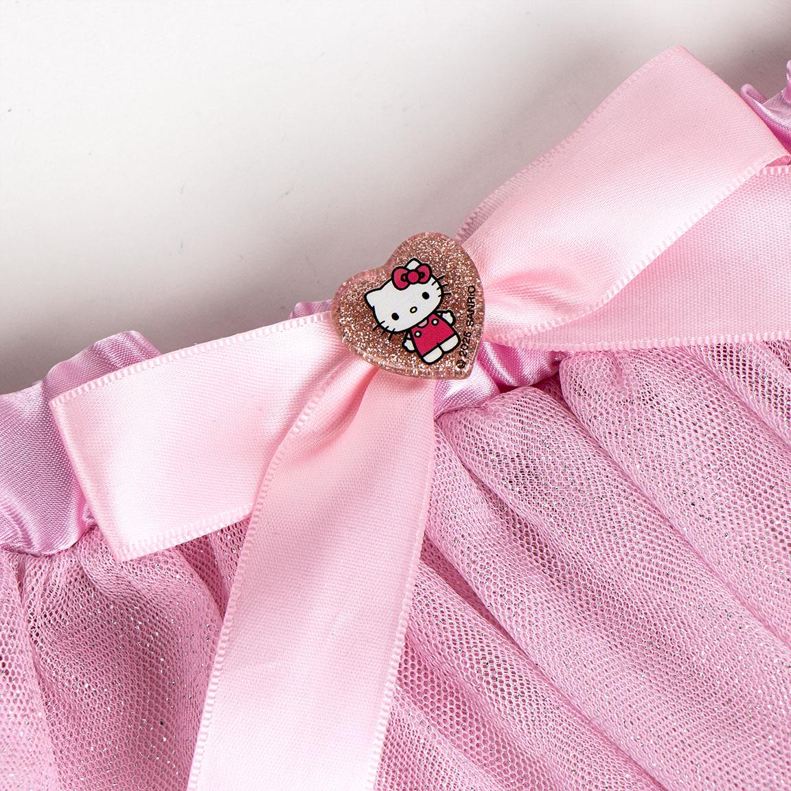 Set Travestimento Hello Kitty Sanrio 2 Pezzi Gonna in Tulle Cerchietto con Orecchie Bambina - 3327