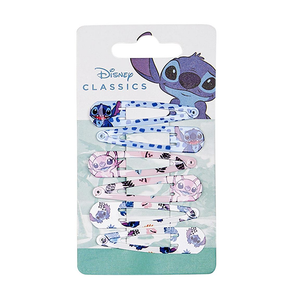 Set Mollette Stitch e Angel DISNEY Modello Clic Clac 6 Pezzi Accessori per Capelli - 2149