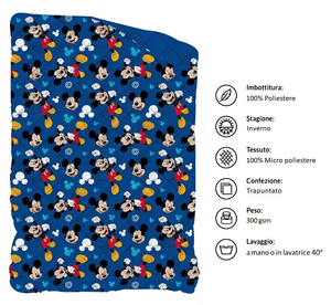 Trapunta Invernale Topolino DISNEY Piumone 300 Gsm Letto Singolo 170x260 CM - Mic1464