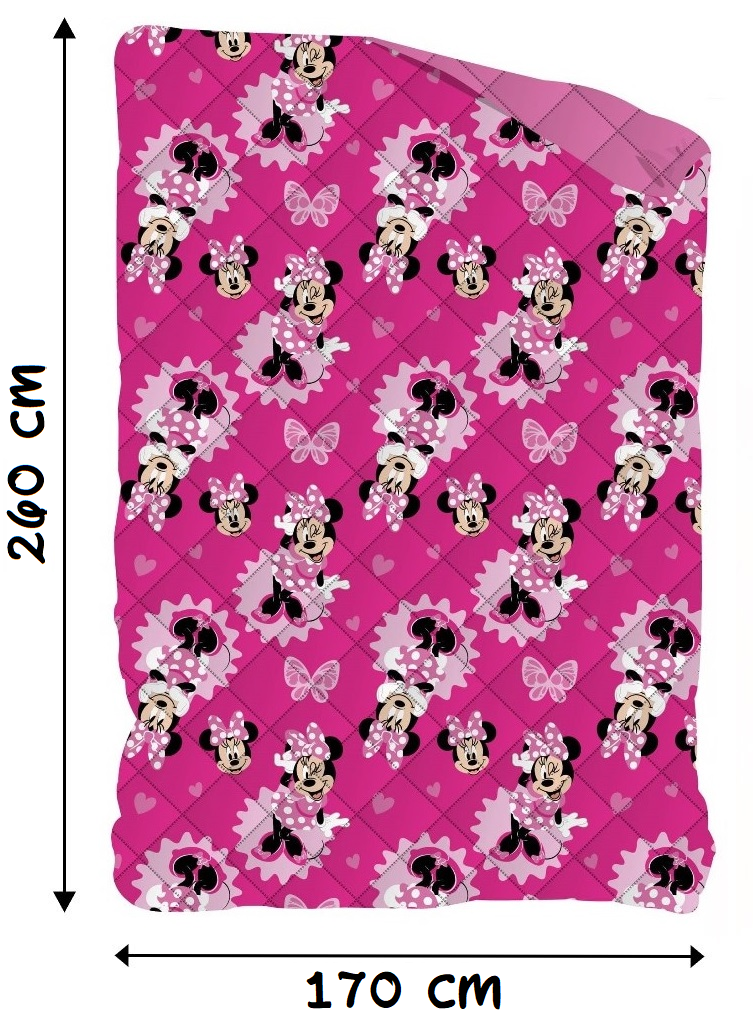 Trapunta Invernale Minnie DISNEY Piumone 300 Gsm Letto Singolo 170x260 CM - Min1465