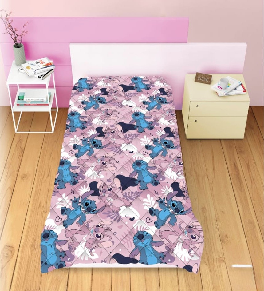 Trapunta Invernale Stitch e Angel DISNEY Piumone 300 Gsm Letto Singolo 170x260 CM - Sti1952