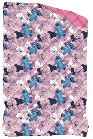 Trapunta Invernale Stitch e Angel DISNEY Piumone 300 Gsm Letto Singolo 170x260 CM - Sti1952