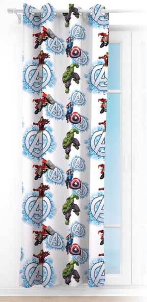 Tenda Velata Cameretta Avengers MARVEL 140 X 280 CM Pannello Singolo con Anelli - Ave-1656