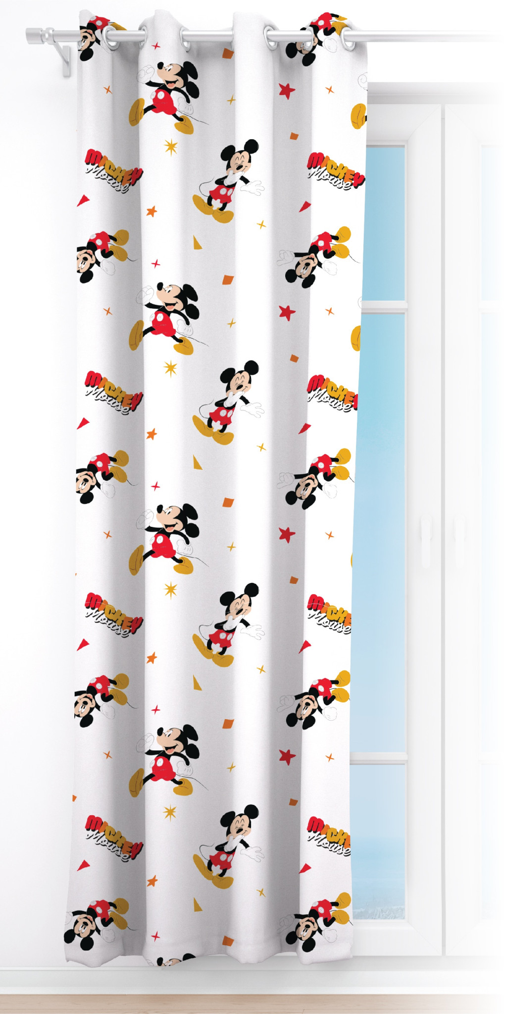 Tenda Velata Cameretta Topolino DISNEY 140 X 280 CM Pannello Singolo con Anelli - Mic-1655
