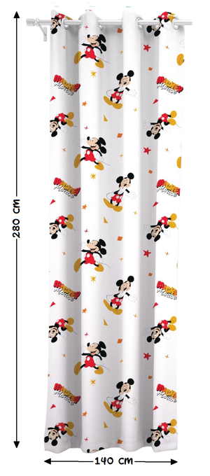 Tenda Velata Cameretta Topolino DISNEY 140 X 280 CM Pannello Singolo con Anelli - Mic-1655