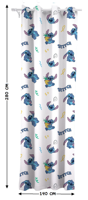 Tenda Velata Cameretta Stitch DISNEY 140 X 280 CM Pannello Singolo con Anelli - Sti-1661