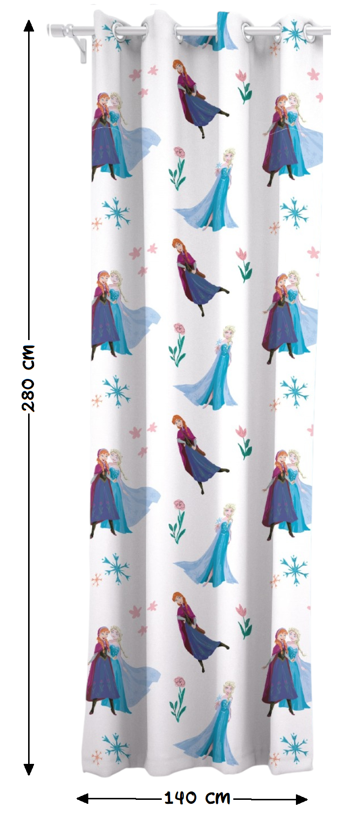 Tenda Velata Cameretta Frozen DISNEY 140 X 280 CM Pannello Singolo con Anelli - Fro-1664