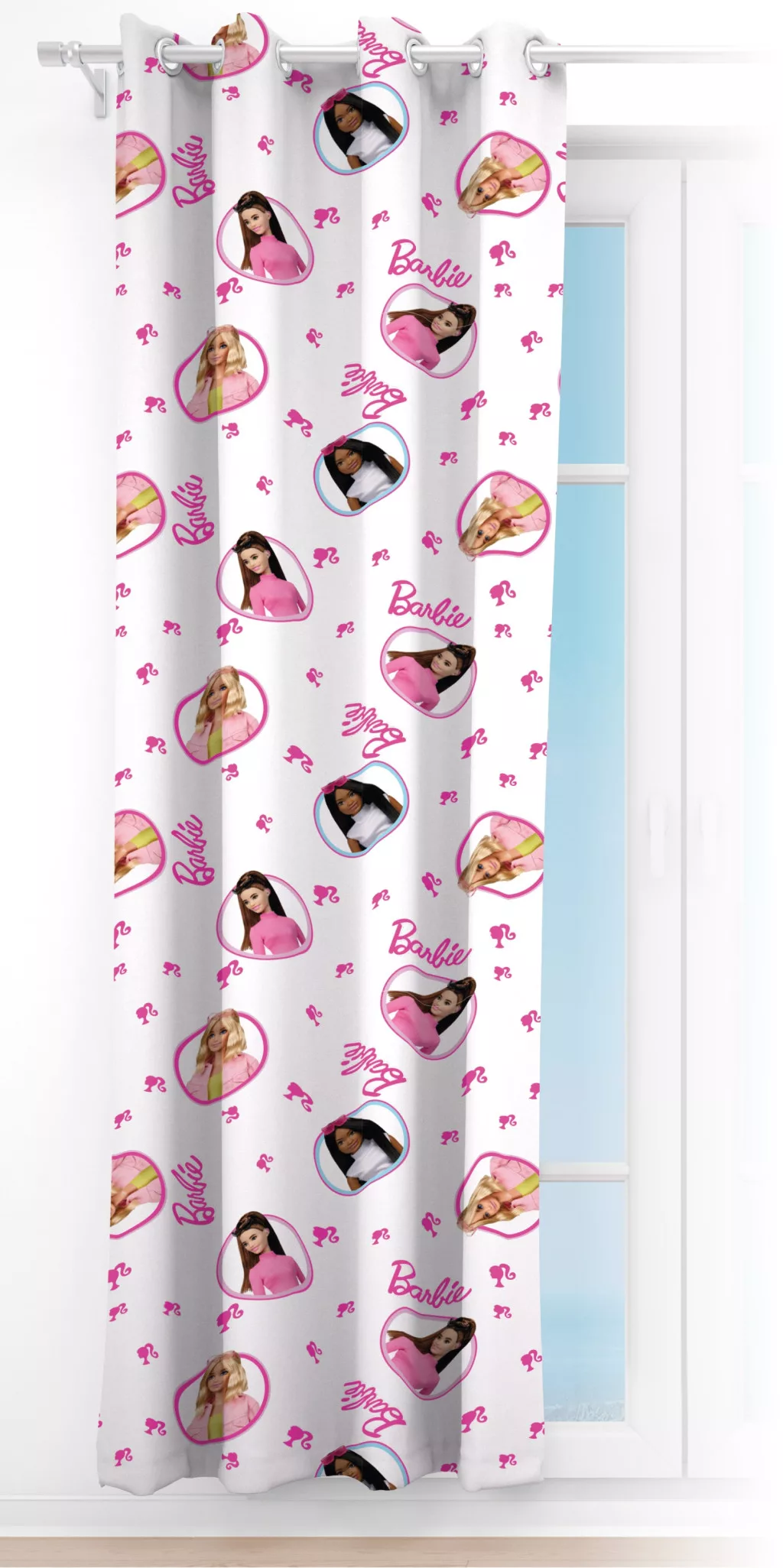 Tenda Velata Cameretta Barbie Mattel 140 X 280 CM Pannello Singolo con Anelli - Bar-1672