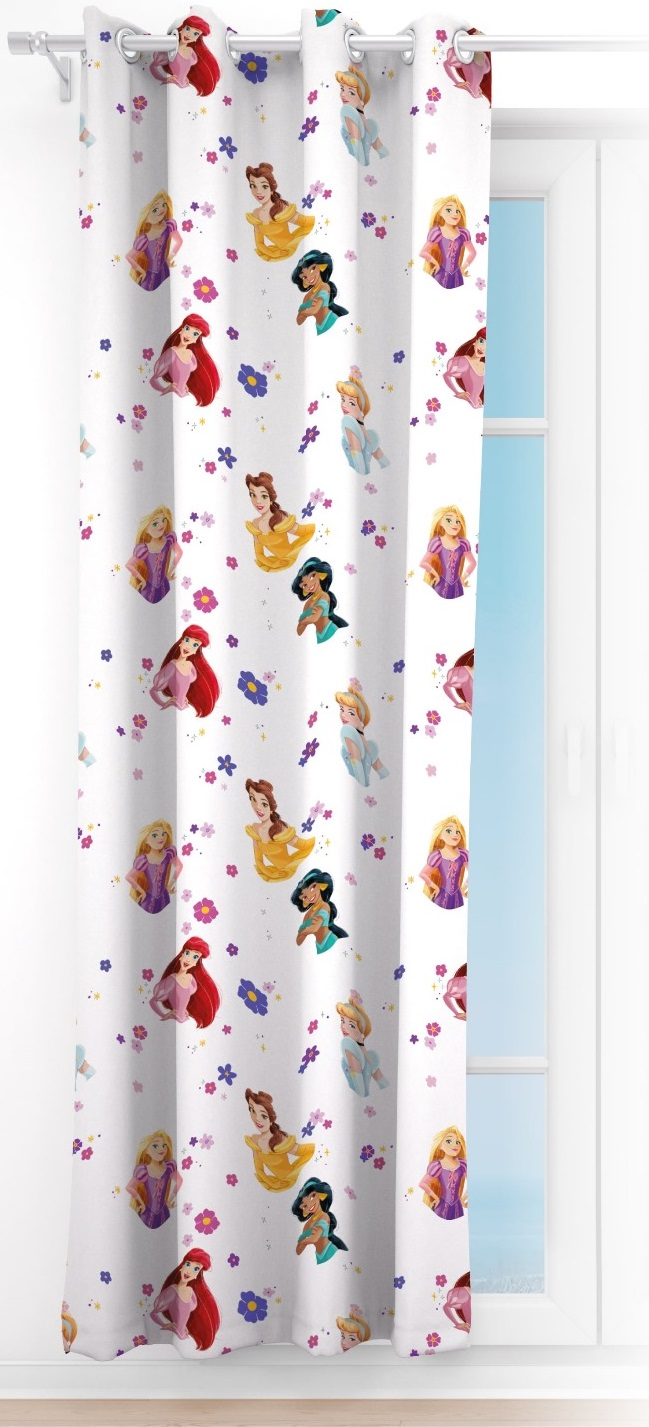 Tenda Velata Cameretta Principesse DISNEY 140 X 280 CM Pannello Singolo con Anelli - Pri-1663
