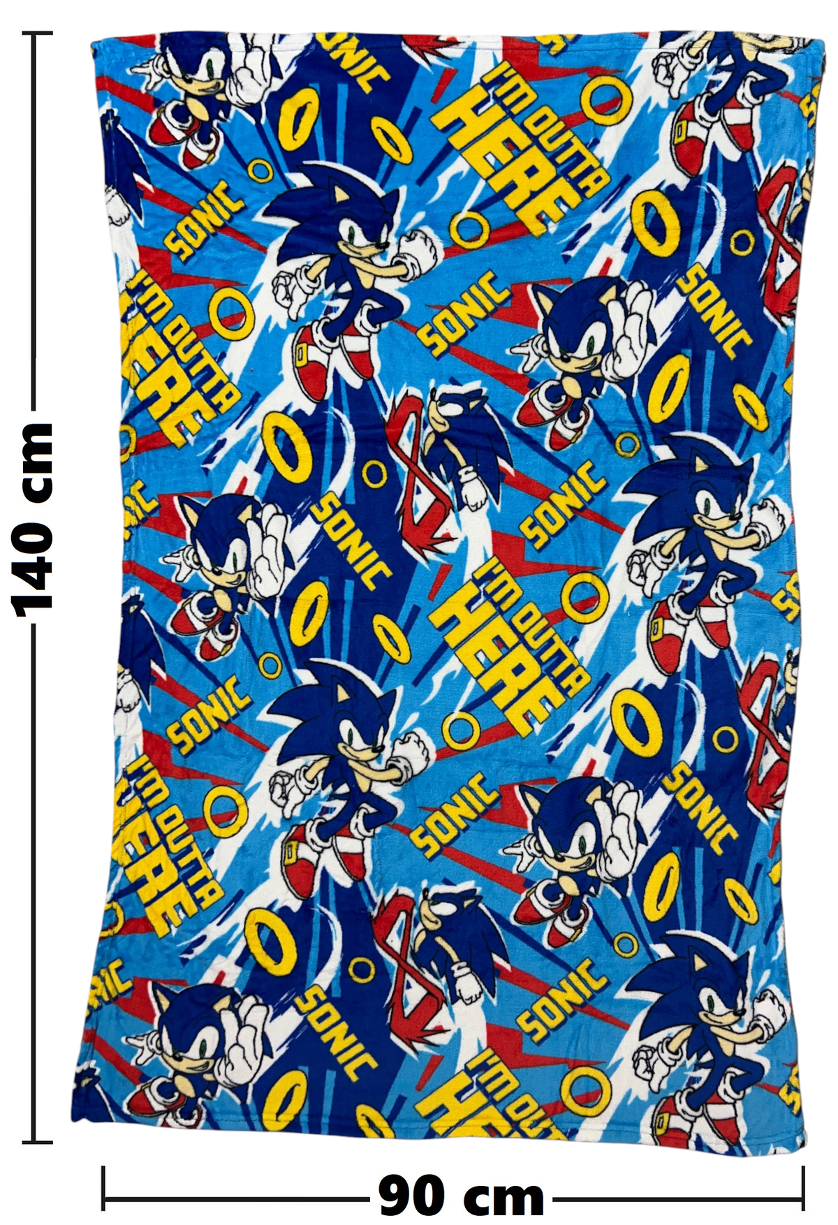 Plaid Sonic the Hedgehog in Coral Fleece Morbida e Calda Coperta 140 X 90 CM - S13717mc