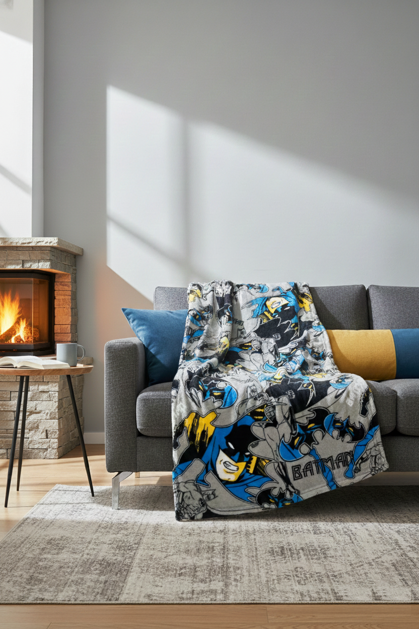 Plaid Batman DC in Coral Fleece Morbida e Calda Coperta 140 X 90 CM - L13715mc