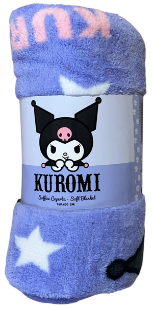 Plaid Kuromi Sanrio in Coral Fleece Morbida e Calda Coperta 140 X 90 CM - H13713mc