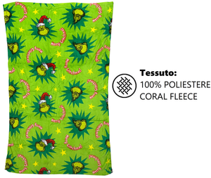 Plaid il Grinch in Coral Fleece Morbida e Calda Coperta 140 X 90 CM Natale - E13722mc