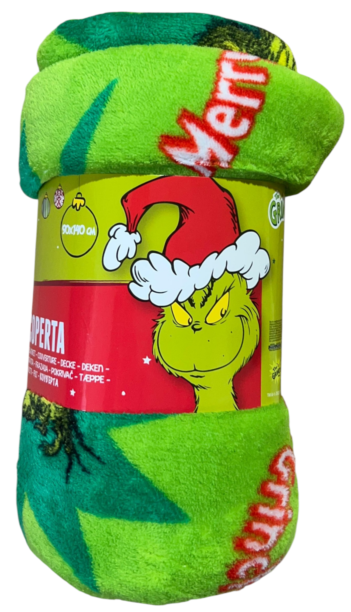 Plaid il Grinch in Coral Fleece Morbida e Calda Coperta 140 X 90 CM Natale - E13722mc