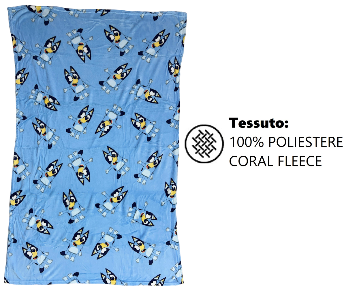Plaid Bluey in Coral Fleece Morbida e Calda Coperta 140 X 90 CM - R13720mc