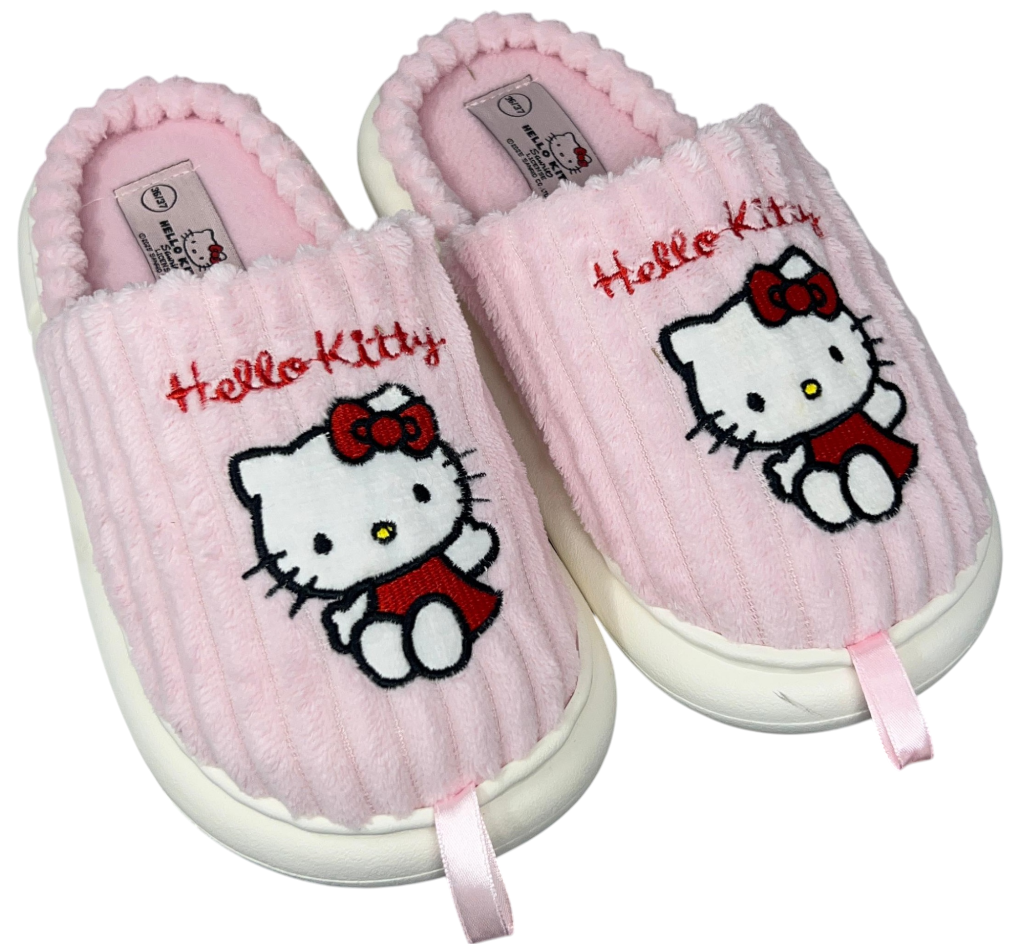 Ciabatte Invernali Hello Kitty Sanrio Morbide Pantofole a Punta Chiusa Suola Antiscivolo - H13493mc