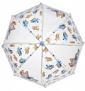 Ombrello a Campana Bluey e Bingo Trasparente Apertura Manuale Accessorio per la Pioggia Bambini - R13543mc