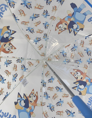 Ombrello a Campana Bluey e Bingo Trasparente Apertura Manuale Accessorio per la Pioggia Bambini - R13543mc