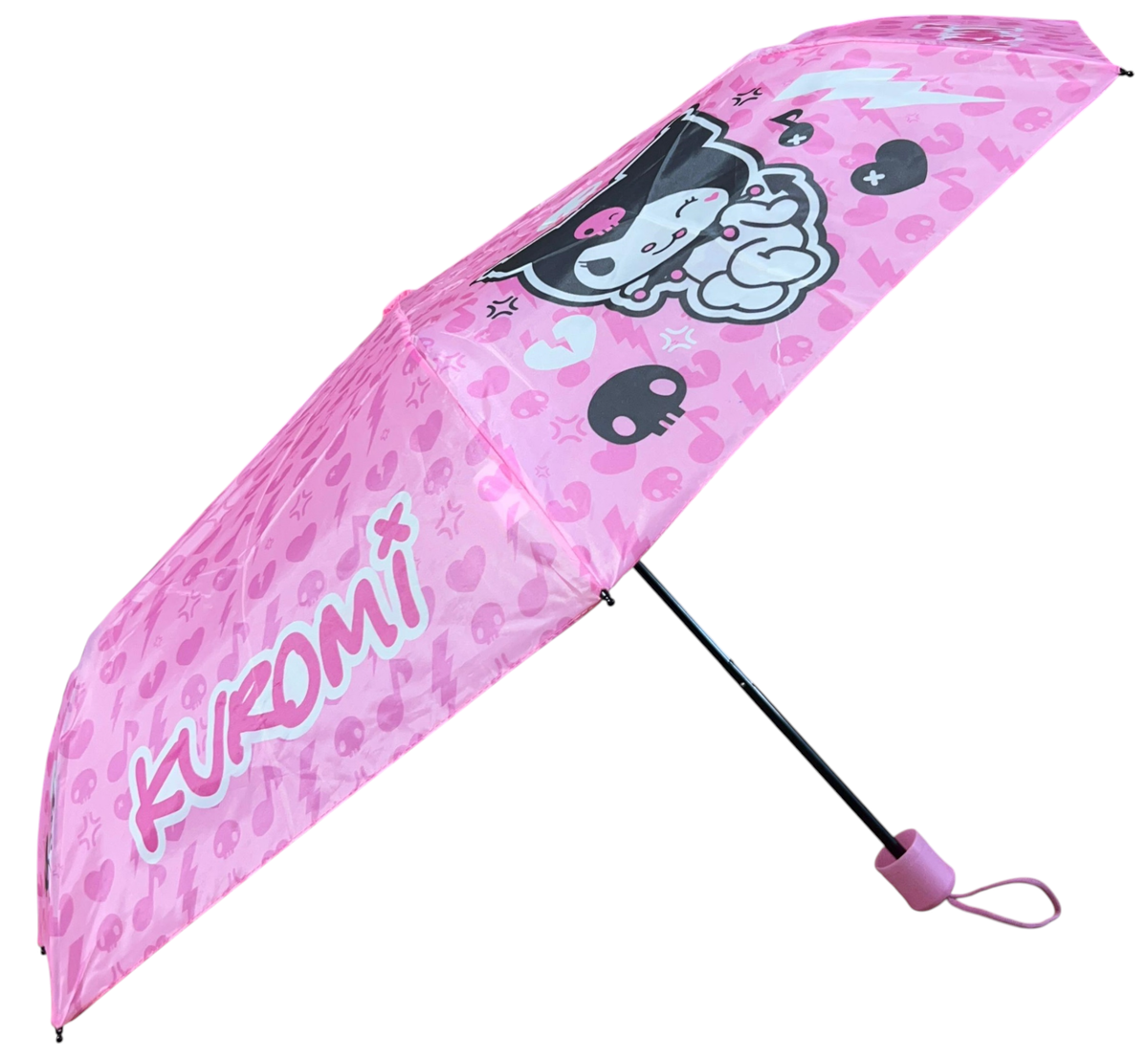 Ombrello Pieghevole Kuromi Sanrio Accessorio per la Pioggia Bambina - H13534mc
