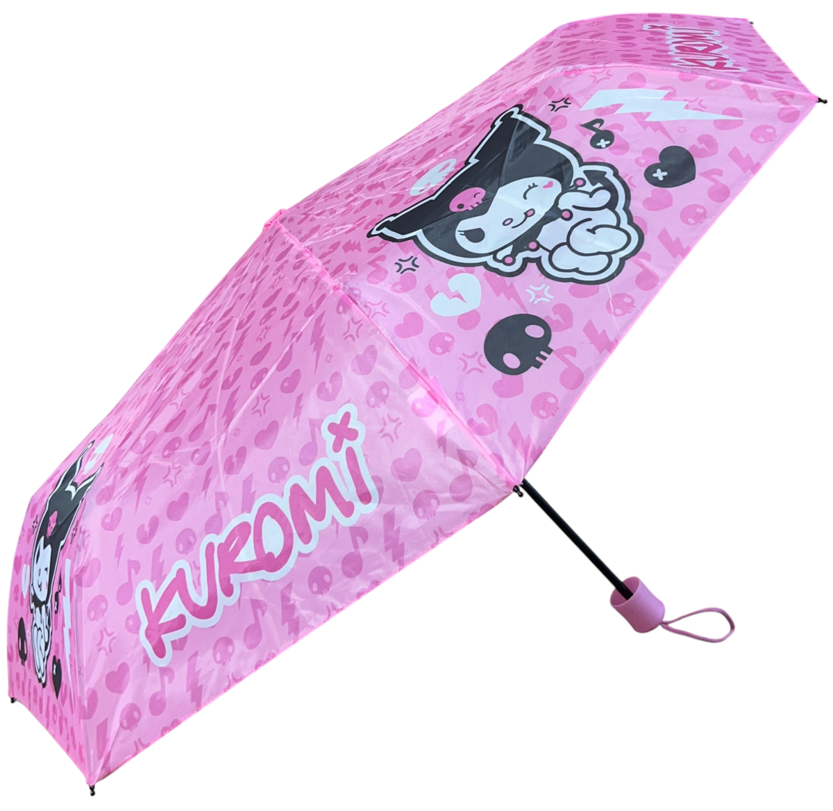 Ombrello Pieghevole Kuromi Sanrio Accessorio per la Pioggia Bambina - H13534mc