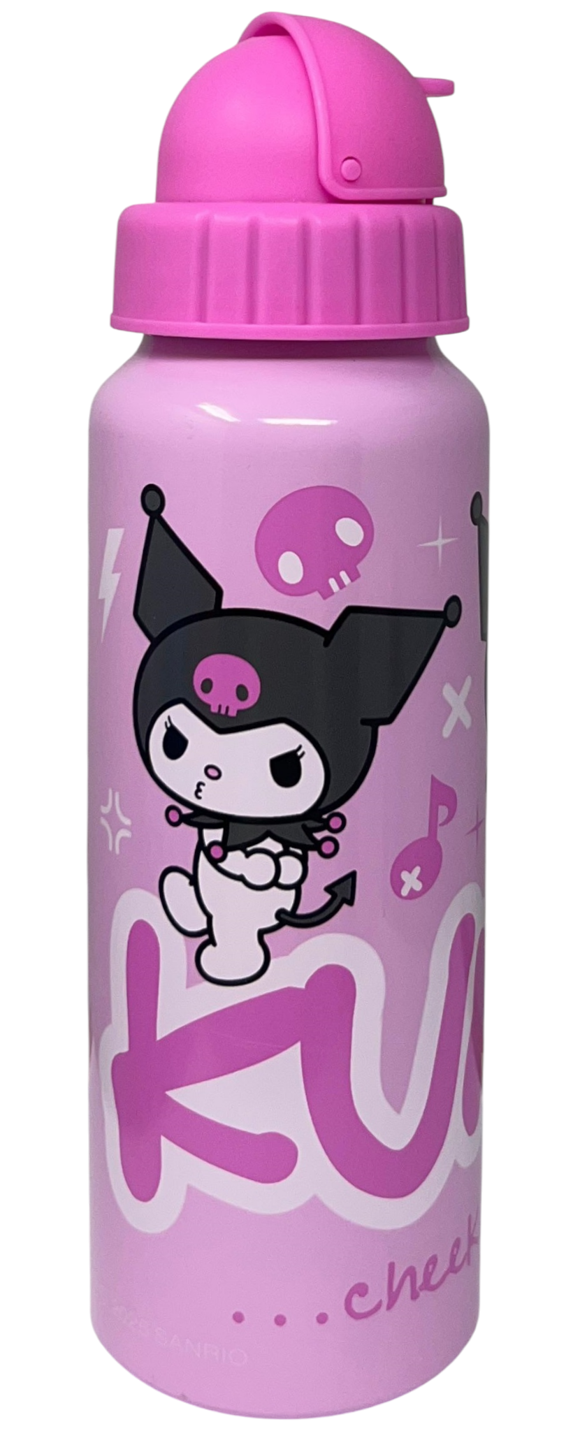 Borraccia in Alluminio con Cannuccia Kuromi Sanrio Bottiglia per Bambini 550 Ml - H13122mc/r
