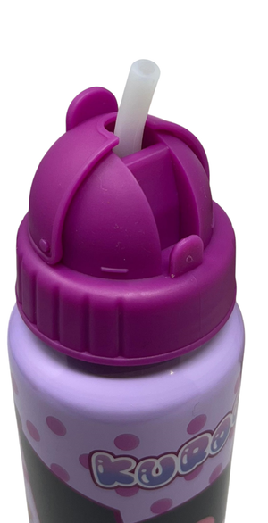 Borraccia in Alluminio con Cannuccia Kuromi Sanrio Bottiglia per Bambini 550 Ml - H13122mc/v