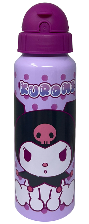 Borraccia in Alluminio con Cannuccia Kuromi Sanrio Bottiglia per Bambini 550 Ml - H13122mc/v
