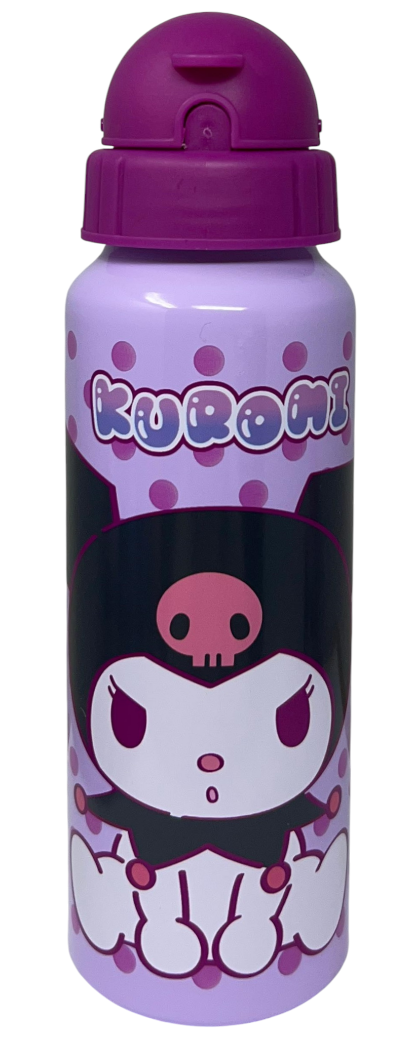 Borraccia in Alluminio con Cannuccia Kuromi Sanrio Bottiglia per Bambini 550 Ml - H13122mc/v