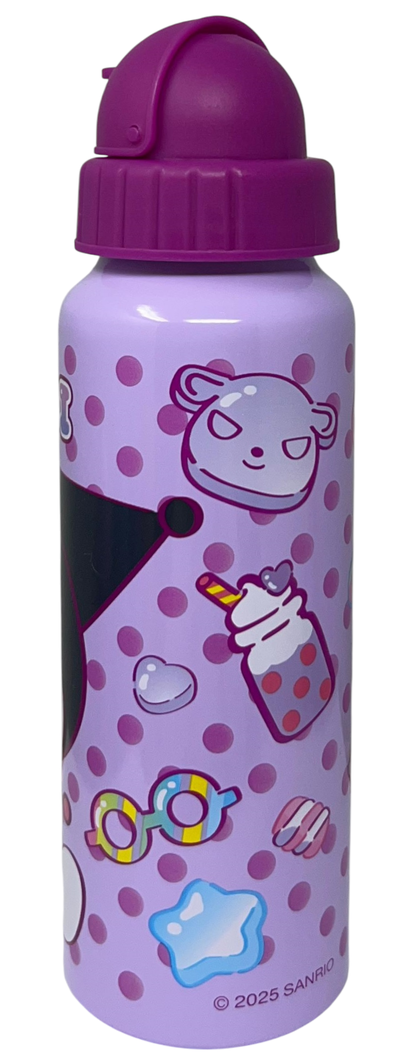 Borraccia in Alluminio con Cannuccia Kuromi Sanrio Bottiglia per Bambini 550 Ml - H13122mc/v