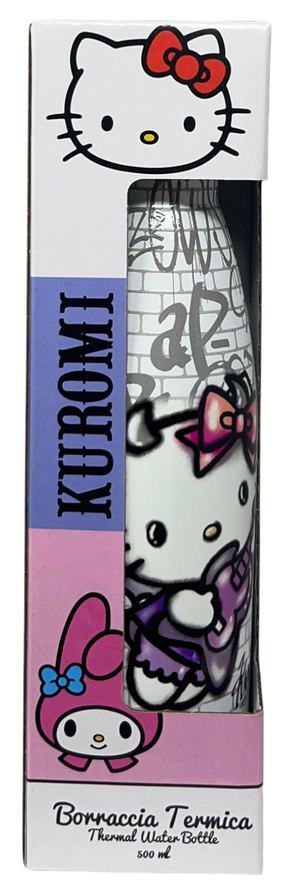 Borraccia Termica Hello Kitty e Kuromi in Acciaio Inox Bottiglia con Tappo Svitabile 500 Ml - H10247te/b