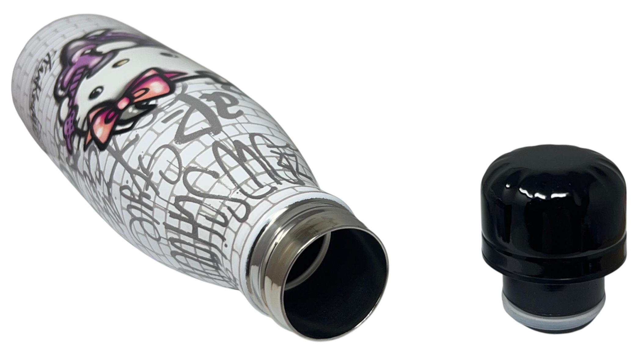 Borraccia Termica Hello Kitty e Kuromi in Acciaio Inox Bottiglia con Tappo Svitabile 500 Ml - H10247te/b