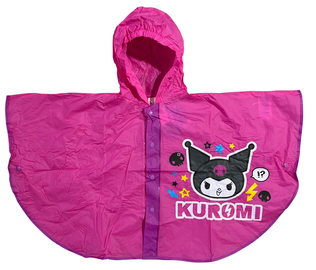 Mantellina Kuromi Sanrio Poncho Impermeabile Antipioggia con Cappuccio - H13552mc
