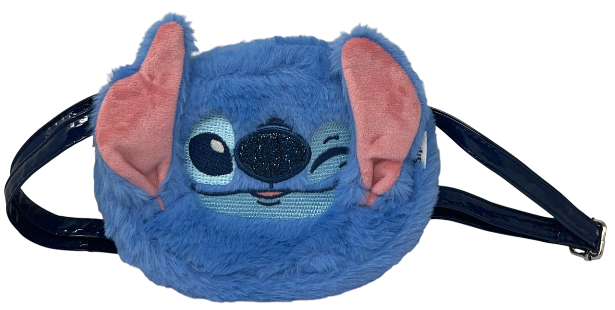 Borsa Passeggio Stitch DISNEY in Peluche con Tracolla Dettagli 3d e Glitterati - D13924mc
