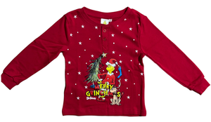 Pigiama Natalizio Grinch Completo in 100% Caldo Cotone Bambino - Gri1903