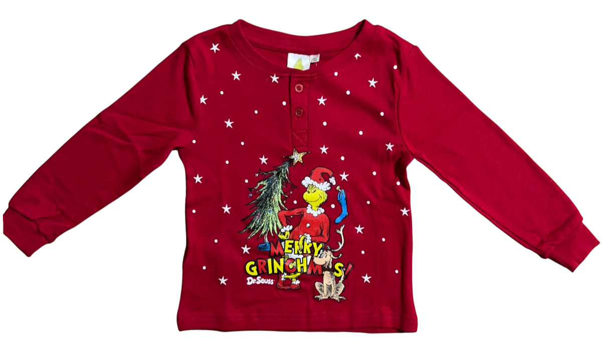 Pigiama Natalizio Grinch Completo in 100% Caldo Cotone Bambino - Gri1903