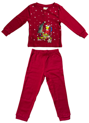 Pigiama Natalizio Grinch Completo in 100% Caldo Cotone Bambino - Gri1903