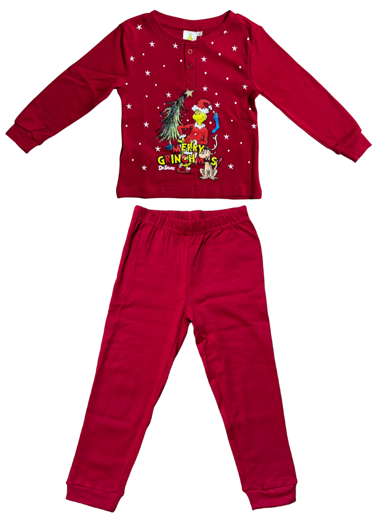 Pigiama Natalizio Grinch Completo in 100% Caldo Cotone Bambino - Gri1903